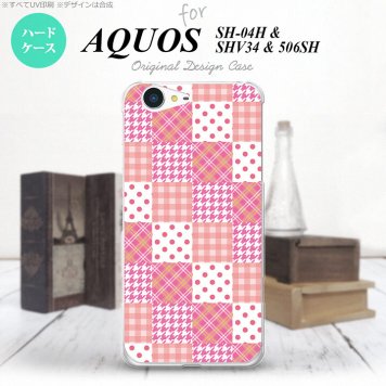 【SH04H】【スマホケース/スマホカバー】【アクオス ゼータ】SH04H スマホケース AQUOS ZETA SH04H カバー アクオス ゼータ パッチワーク風 ピンク nk-sh04h-1061【メール便送料無料】