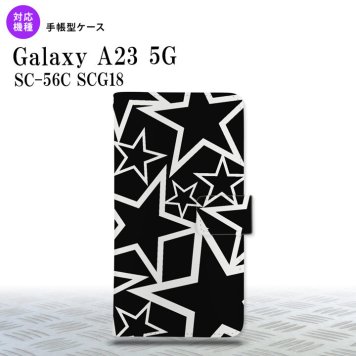 Galaxy A23 GalaxyA23 手帳型スマホケース カバー 星 黒 白 2022年 10月発売 nk-004s-a23-dr1121