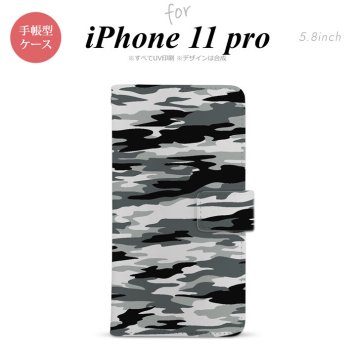 iPhone11Pro iPhone11 Pro 手帳型スマホケース カバー タイガー 迷彩 グレー  nk-004s-i11p-dr1160