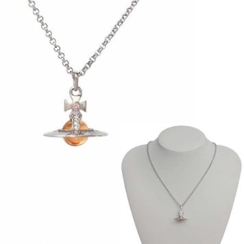 ヴィヴィアンウエストウッド ネックレス Vivienne Westwood NEW TINY ORB 63020097-02p762 シルバー ライトピーチ