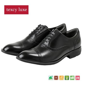 テクシーリュクス アシックス商事 texcy luxe 本革 革靴 ビジネスシューズ ストレートチップ 黒 ブラック 3E ロングノーズ スーツ 靴 父の日 actu7021