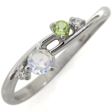 プラチナ シンプルリング ロイヤルブルームーンストーンリング 上品 婚約指輪