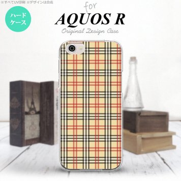 【SH03J】【スマホケース/スマホカバー】【アクオス R】SH03J スマホケース AQUOS R SH-03J カバー アクオス R チェックB ベージュ×赤 nk-sh03j-446【メール便送料無料】