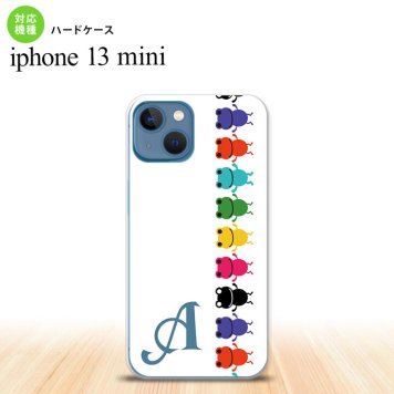 iPhone13mini iPhone13 mini ケース ハードケース カエル かえる 帯 A 白 +アルファベット  nk-i13m-671i