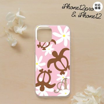 iPhone12/iPhone12pro iPhone12 / iPhone12pro スマホケース ソフトケース ホヌ ティアレ ピンク +アルファベット メンズ レディース nk-i12-tp1080i