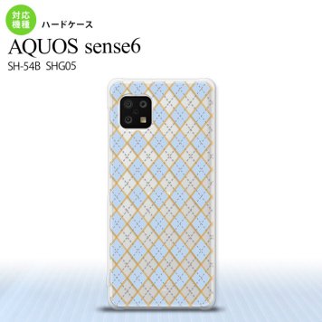 SH-54B SHG05 AQUOS sense6 スマホケース ハードケース アーガイル クリア 青 メンズ レディース nk-sens6-1414