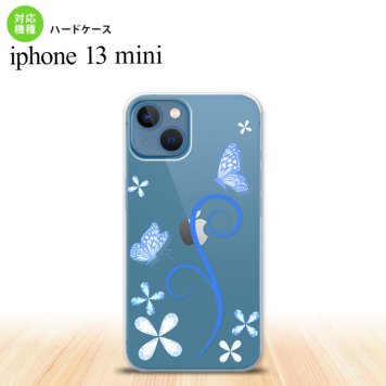 iPhone13mini iPhone13 mini ケース ハードケース バタフライ 蝶 C 青  nk-i13m-222