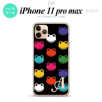 iPhone11ProMax iPhone11pro max スマホケース ハードケース カエル かえる A 黒 +アルファベット メンズ レディース nk-i11pm-161i