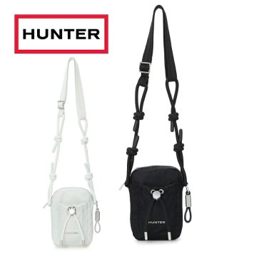 ハンター ショルダーバック ポーチ 耐水 ミニバック スマートフォン プレミアム ナイロン フォンポーチ サブバック HUNTER 5528 黒