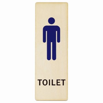 トイレ プレート 木製 男 Bタイプ 長方形 縦書き 9x27cm ドア サインステッカー ピクトサイン トイレマーク表示 案内 注意 施設 御手洗 TOILET おしゃれ シンプル 安全対策