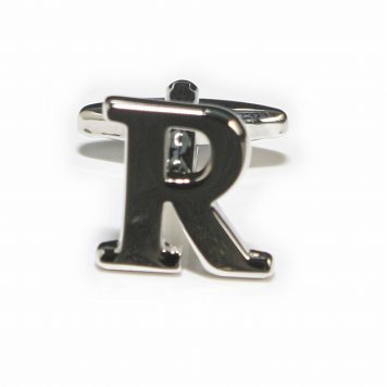 鎌倉カフス工房 アルファベットRカフスボタン（バラ売り）・カフリンクス メンズ  cf324 結婚式 旦那 プレゼント ギフト 彼氏 父の日 誕生日プレゼント