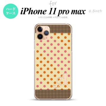 iPhone11ProMax iPhone11pro max スマホケース ハードケース ドット 水玉 C ベージュ オレンジ +アルファベット メンズ レディース nk-i11pm-1648i