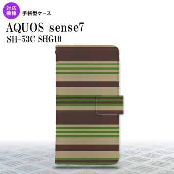 sense7 sense7 手帳型スマホケース カバー ボーダー 緑 2022年 11月発売 nk-004s-sens7-dr701