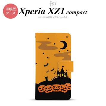 【手帳型 スマホ カバー ケース】【SO02K】【エクスペリア XZ1】手帳型 ケース SO-02K スマホ カバー Xperia XZ1 Compact エクスペリア ハロウィン オレンジ nk-004s-so02k-dr401【メール便送料無料】