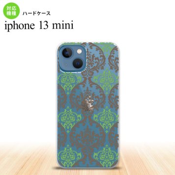 iPhone13mini iPhone13 mini ケース ハードケース ダマスク A クリア 茶 緑  nk-i13m-459