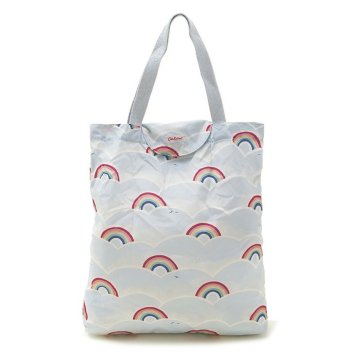 キャスキッドソン Cath Kidston トートバッグ 折りたたみ式 トート ショルダーバッグ エコバッグ FOLDAWAY TOTE 832939 フォールドアウェイトート POWDER BLUE/RAINBOWS ライトブルー系＋レインボー 虹柄