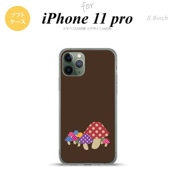 iPhone11Pro iPhone11 Pro スマホケース ソフトケース きのこ 茶 メンズ レディース nk-i11p-tp742