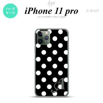 iPhone11Pro iPhone11 Pro スマホケース ハードケース ドット 水玉 B 黒 白 +アルファベット メンズ レディース nk-i11p-106i