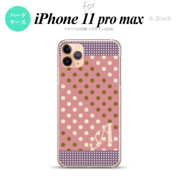 iPhone11ProMax iPhone11pro max スマホケース ハードケース ドット 水玉 C サーモンピンク 紫 +アルファベット メンズ レディース nk-i11pm-1653i