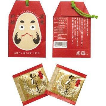 健康祈願 梅昆布茶 金箔入 [26-0557-014] ことわざカード入 日本茶 お茶 梅こぶ茶 個包装 ティーバッグ プチギフト 贈り物 プレゼント 粗品 記念品 景品 お祝い ギフト