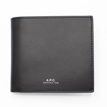 A.P.C　アーペーセー　二つ折り財布　H63340 PXAWV LZZ　ブラック　カウレザー　NEW PORTEFEUILLE LONDON