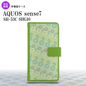 sense7 sense7 手帳型スマホケース カバー 丸 緑 2022年 11月発売 nk-004s-sens7-dr1662