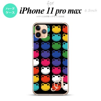 iPhone11ProMax iPhone11pro max スマホケース ハードケース カエル かえる B 黒 +アルファベット メンズ レディース nk-i11pm-165i