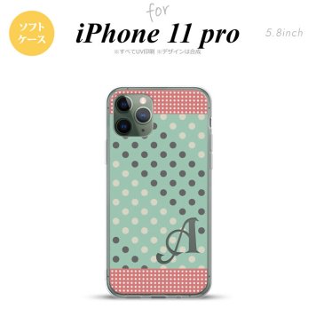 iPhone11Pro iPhone11 Pro スマホケース ソフトケース ドット 水玉 C ミント ピンク +アルファベット メンズ レディース nk-i11p-tp1651i