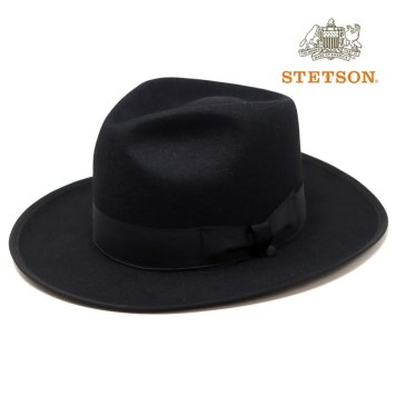 STETSON ハット ステットソン 中折れハット CLN 復刻 フェルトハット ラビット 日本製 ラビットファーフェルト メンズ 帽子 黒 ブラック 40代 50代 60代 ファッション シニア コーデ 小物 秋 冬 stetson 帽子通販 クリスマス プレゼント ギフト包装