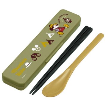 Mickey/Outdoor 音のならないコンビセット 箸18cm ※送料無料(ポスト投函)
