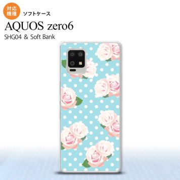 SHG04 SHG04 ZERO6 AQUOS zero6 スマホケース ソフトケース バラ ドット 水色 メンズ レディース nk-zero6-tp787