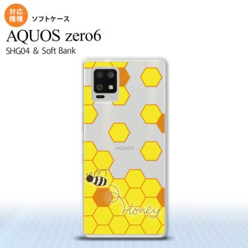 SHG04 SHG04 ZERO6 AQUOS zero6 スマホケース ソフトケース ハニー クリア 黄 メンズ レディース nk-zero6-tp1685