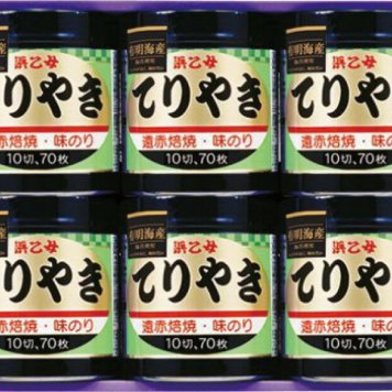 冬の贈物お歳暮味のりてりやき 浜乙女 味付のり（10切70枚）×6