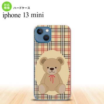 iPhone13mini iPhone13 mini ケース ハードケース くま チェック 茶 赤  nk-i13m-752