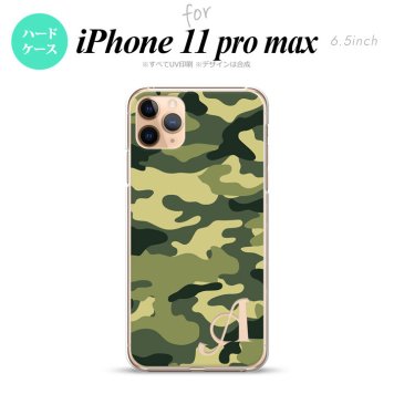 iPhone11ProMax iPhone11pro max スマホケース ハードケース ウッドランド 迷彩 A 緑 +アルファベット メンズ レディース nk-i11pm-1157i
