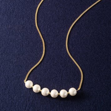  コットンパールセミロングネックレス  CT0025 装身具