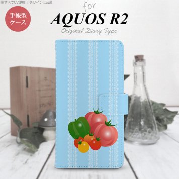 SH-03K/SHV42/706SH AQUOS R2 手帳型スマホケース カバー ベジタブル トマト  nk-004s-r2-dr666