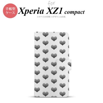 【手帳型 スマホ カバー ケース】【SO02K】【エクスペリア XZ1】手帳型 ケース SO-02K スマホ カバー Xperia XZ1 Compact エクスペリア ハート グレー nk-004s-so02k-dr016【メール便送料無料】