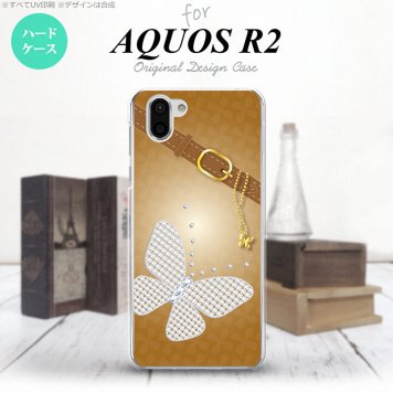 AQUOS R2 アクオス アール2 SH-03K SHV42 専用 スマホケース カバー ハードケース バタフライ・蝶(E) 茶 nk-r2-325[スマホ,スマホケース,スマホカバー,ケース,カバー,ジャケット]