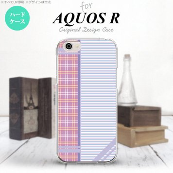 【SH03J】【スマホケース/スマホカバー】【アクオス R】SH03J スマホケース AQUOS R SH-03J カバー アクオス R チェック・ボーダー 紫 nk-sh03j-1601【メール便送料無料】