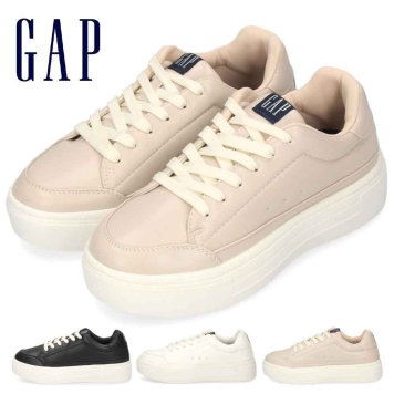 ギャップ GAP スニーカー レディース 厚底 軽量 GPL62456 カジュアル シンプル ベージュ ホワイト ブラック