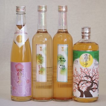 果物梅酒4本セット(生姜梅酒(大分) 樽熟梅酒天空の月(大分) 百助梅酒(大分)) 500ml×3本 720ml×1本
