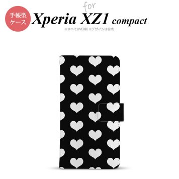 【手帳型 スマホ カバー ケース】【SO02K】【エクスペリア XZ1】手帳型 ケース SO-02K スマホ カバー Xperia XZ1 Compact エクスペリア ハート 白×黒 nk-004s-so02k-dr119【メール便送料無料】