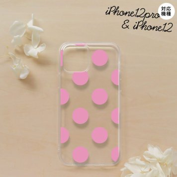 iPhone12/iPhone12pro iPhone12 / iPhone12pro スマホケース ソフトケース ドット 水玉 A ピンク メンズ レディース nk-i12-tp004
