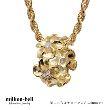 ハワイアンジュエリー ネックレス プルメリア シルバー ネックレス イエロー チューブ ジルコニア シルバー925 イエローコーティング ギフトラッピング可能 チェーン 長さ選べる プレゼント ハロウィン 【品番：CG-SP56907】