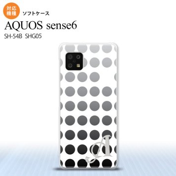 SH-54B SHG05 AQUOS sense6 スマホケース ソフトケース 水玉 黒 +アルファベット メンズ レディース nk-sens6-tp1375i
