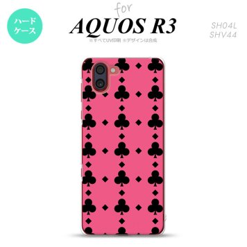 SH-04L SHV44 R3 AQUOS R3 スマホケース カバー トランプ クラブ ピンク 黒 nk-r3-532