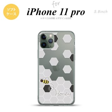 iPhone11Pro iPhone11 Pro スマホケース ソフトケース ハニー クリア 黒 メンズ レディース nk-i11p-tp1690