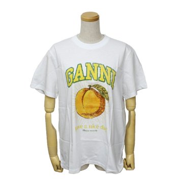 ガニー GANNI トップス Tシャツ カットソー ロゴ ウィメンズ 半袖 トップス T3529-151 レディース ホワイト 海外正規品