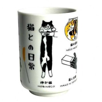 湯呑み 寿司湯呑み 猫柄 マルサン近藤 寿司湯 猫との日常 湯のみ 湯飲み 茶器 和食器 コップ おしゃれ かわいい ギフト プレゼント 猫グッズ 雑貨 キッチン用品 磁器 電子レンジ対応 食洗機対応